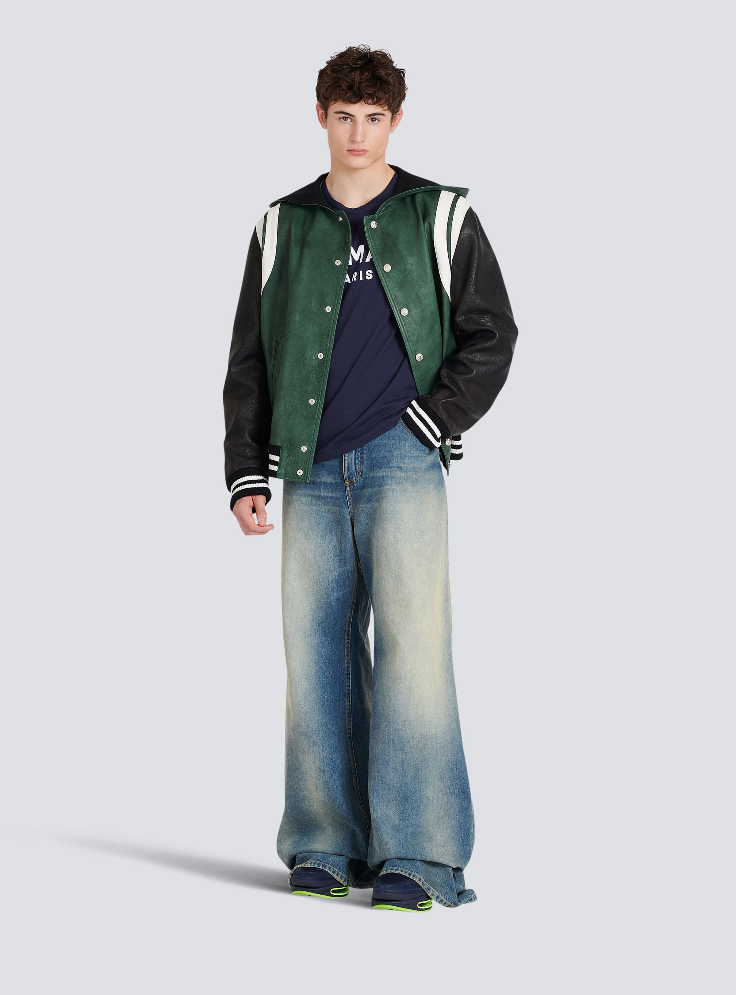 Cotton T-shirt with flocked Balmain medallion - 2