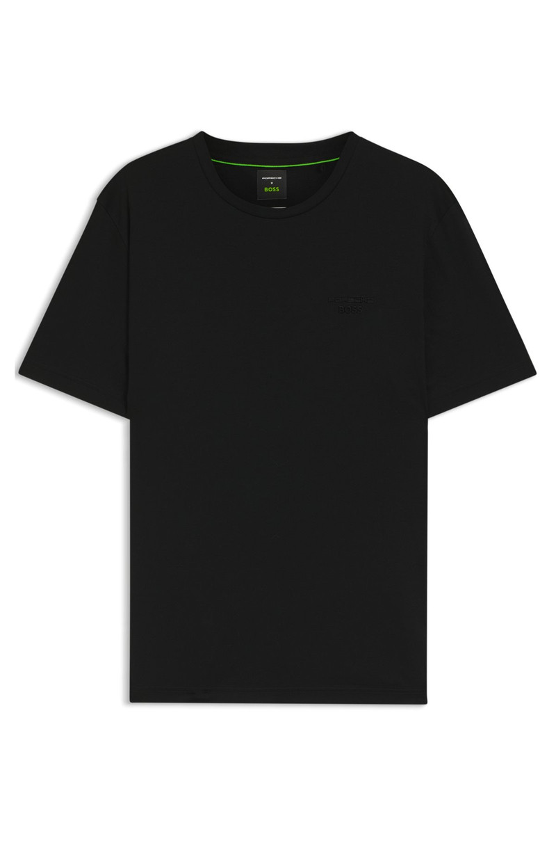 PORSCHE X BOSS MERCERIZED-COTTON T-SHIRT WITH REFLECTIVE BRANDING 1