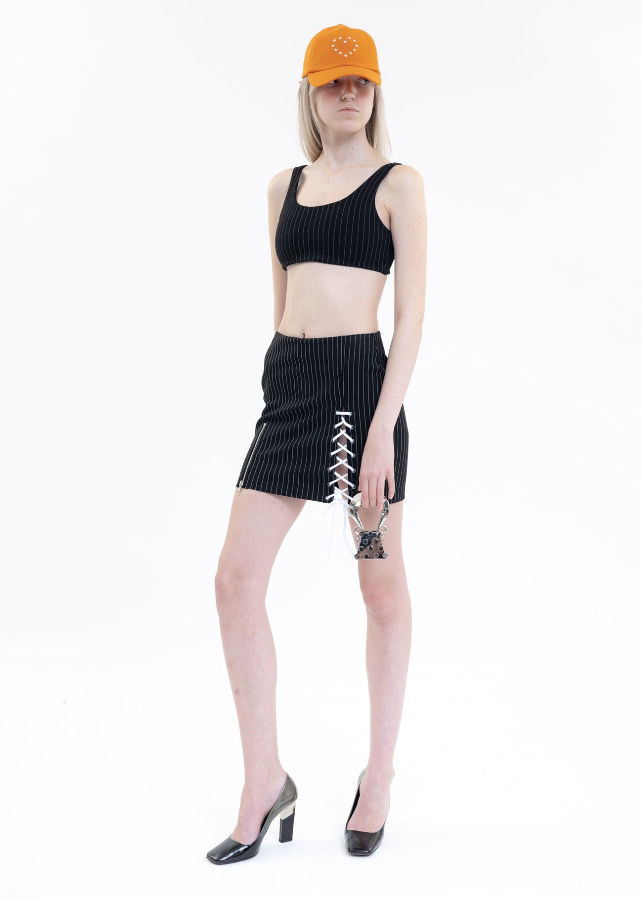 Black Pinstripe Sport Top - 5