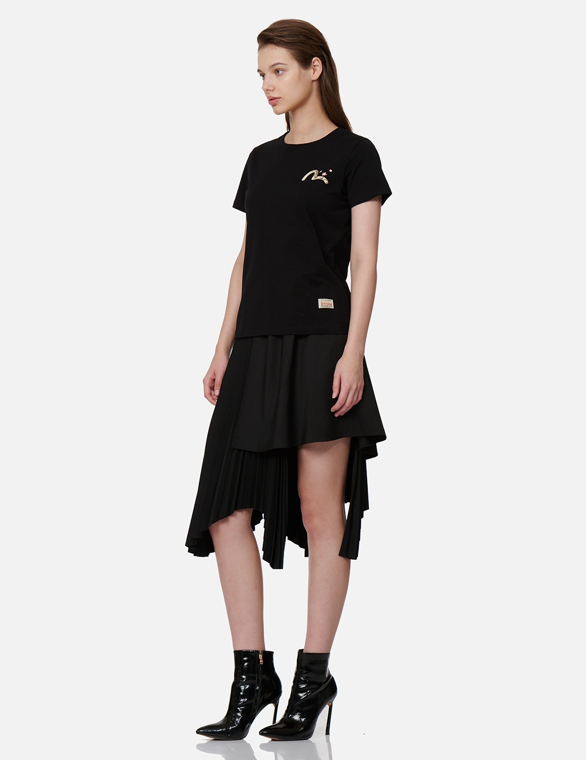 WAVE-PATTERN KAMON PRINT T-SHIRT - 4