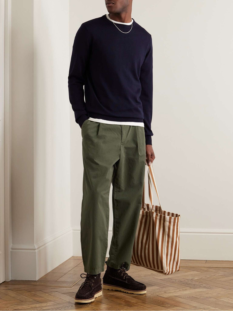 A.P.C. Renato Tapered Pleated Cotton-Twill Chinos outlook