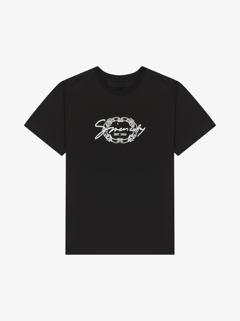 T-SHIRT IN COTTON WITH GIVENCHY MEDALLION - 1