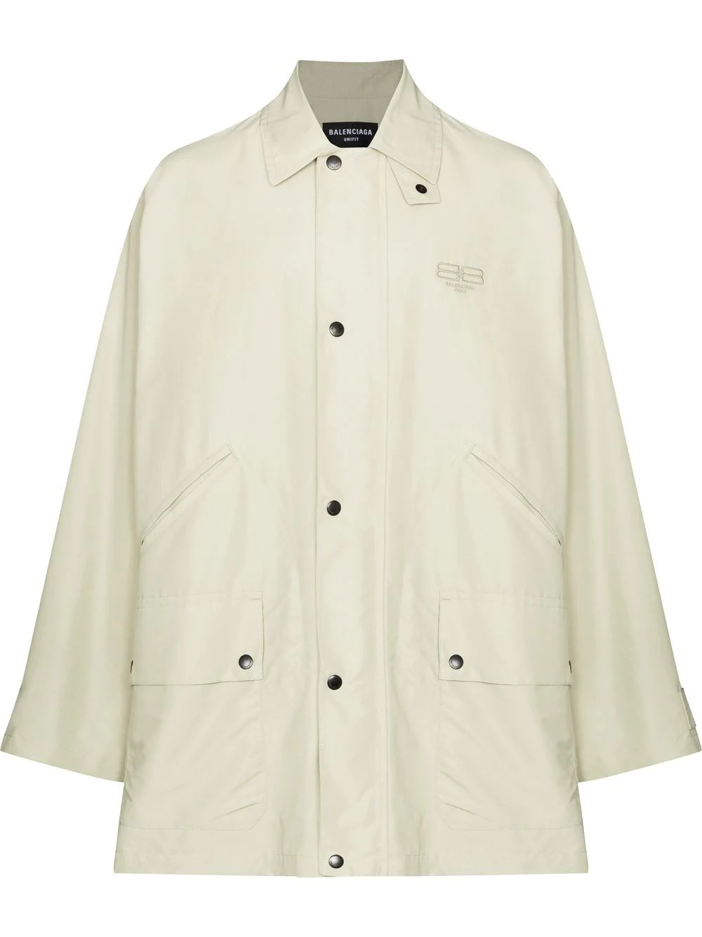 raglan-sleeve parka coat - 1