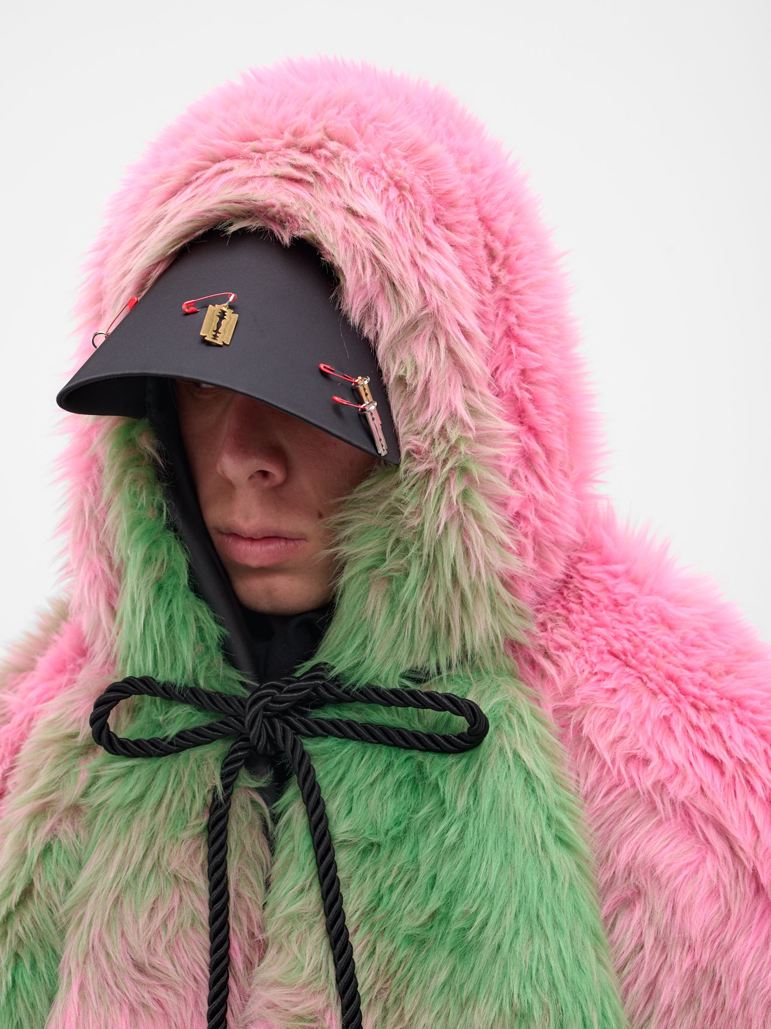 Gradient Fur Poncho Stole - 4