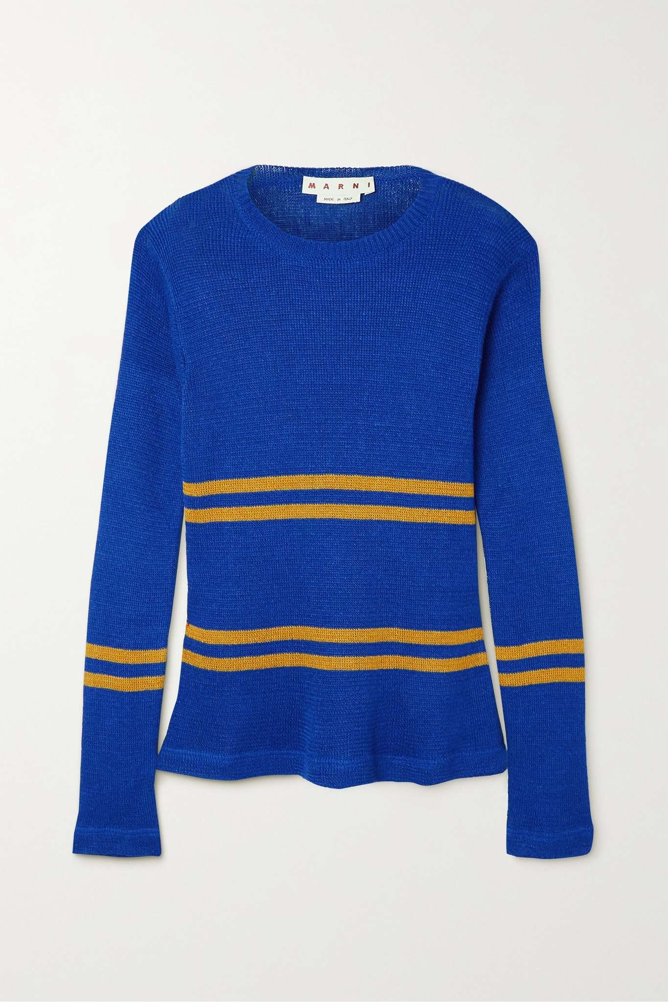 Striped organic linen sweater - 1