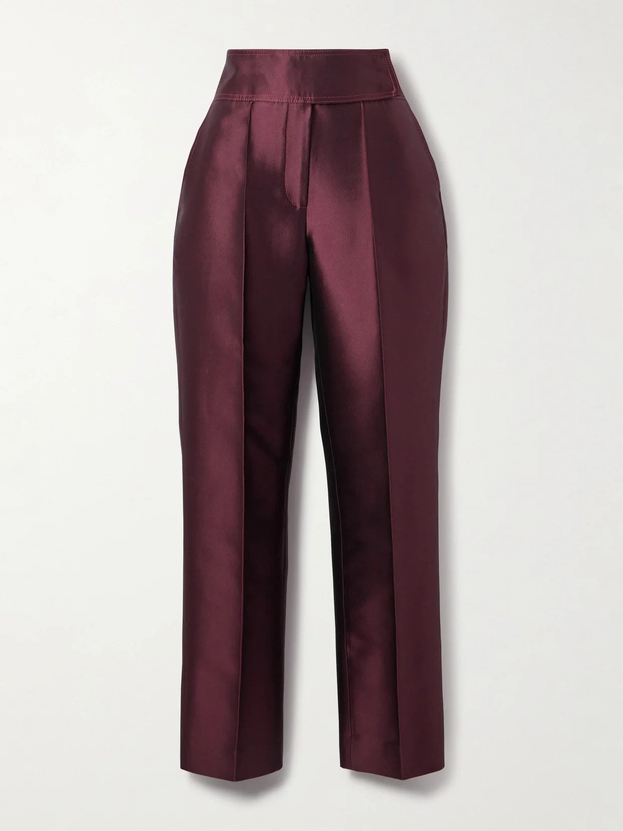 Pleated Silk And Wool-blend Twill Straight-leg Pants - 1