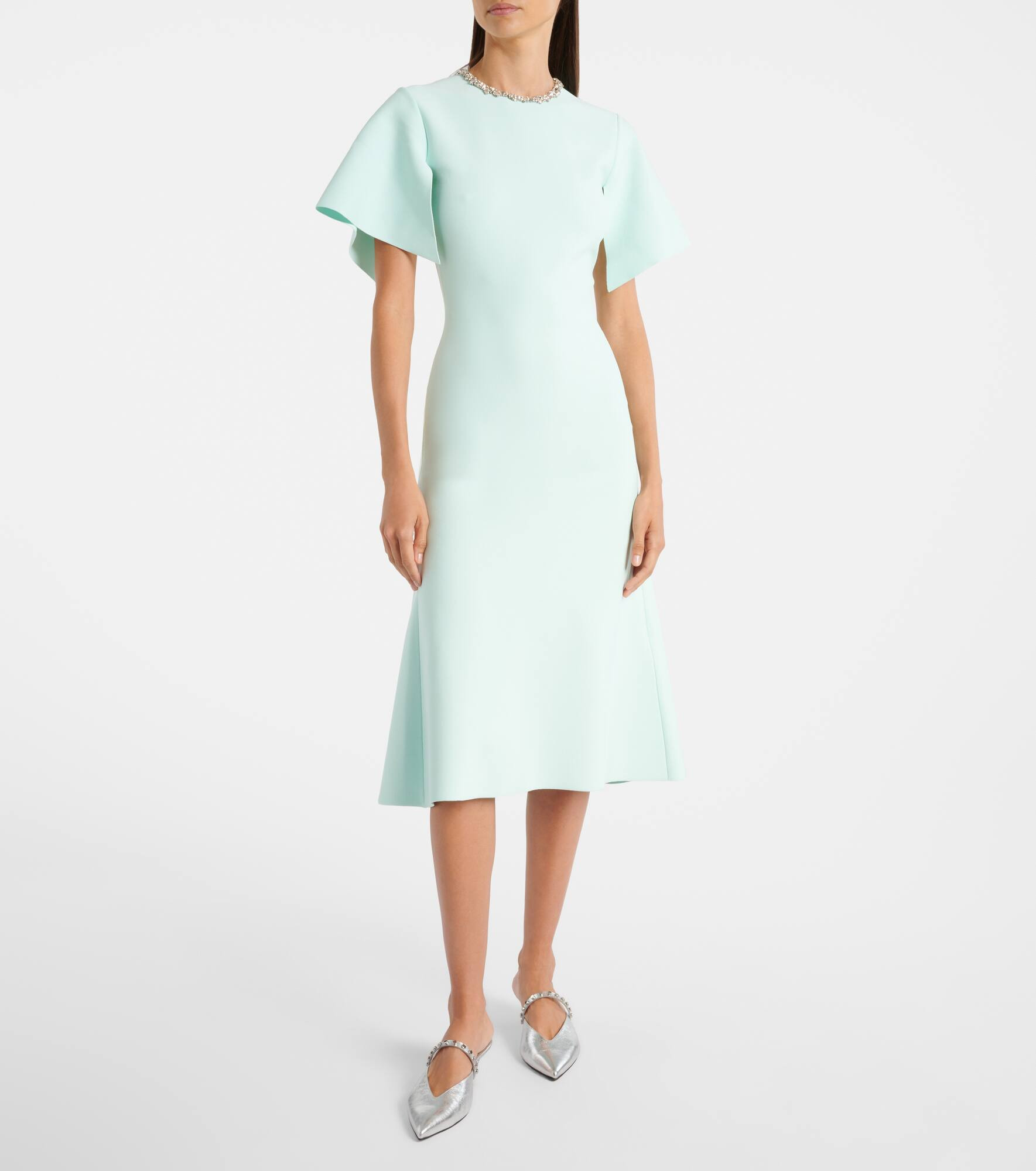 Embellished crêpe cocktail dress - 2
