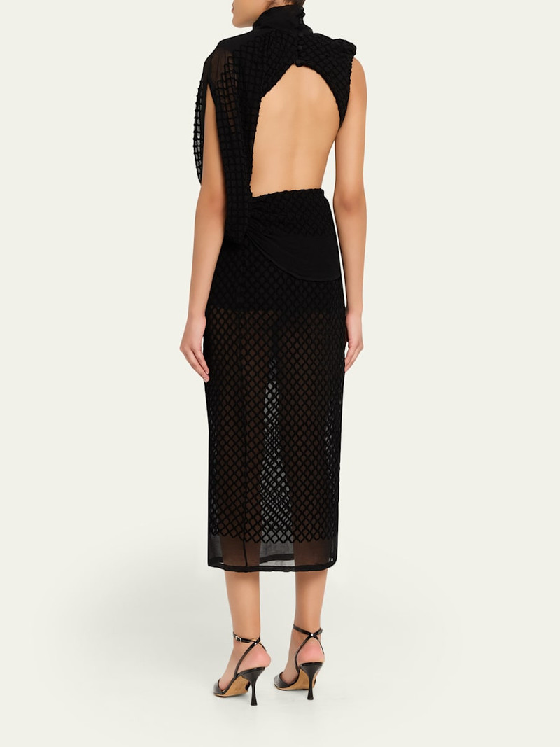 Mayor Draped Open-Back Silk Midi Dress 3