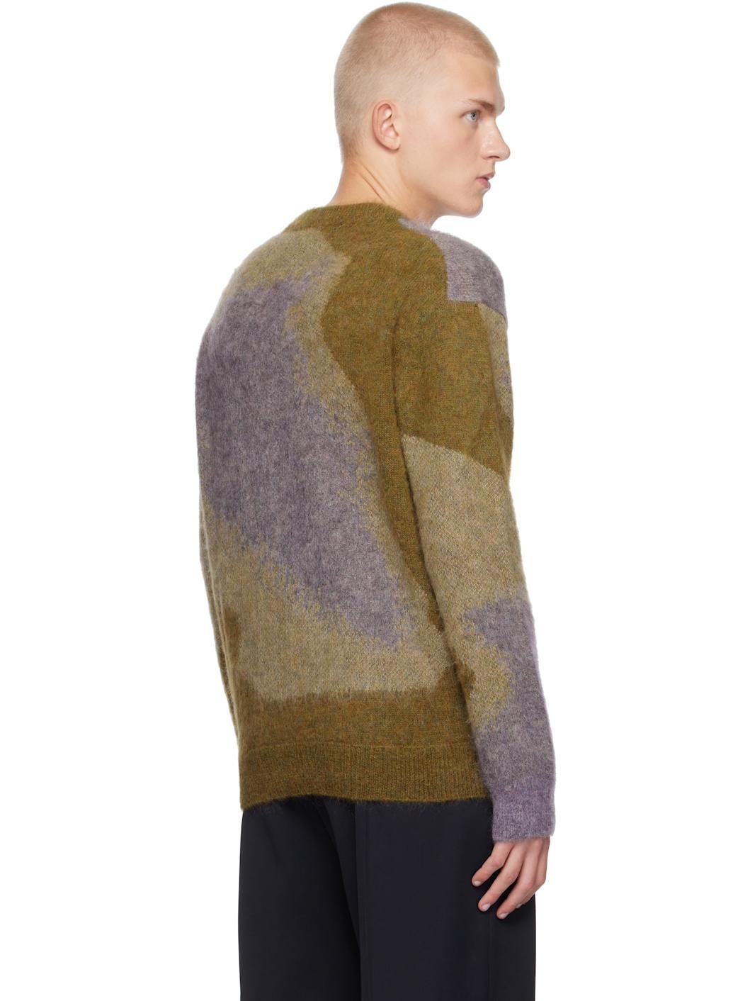 Multicolor Photogram Leaves Mohair-Blend Sweater - 3
