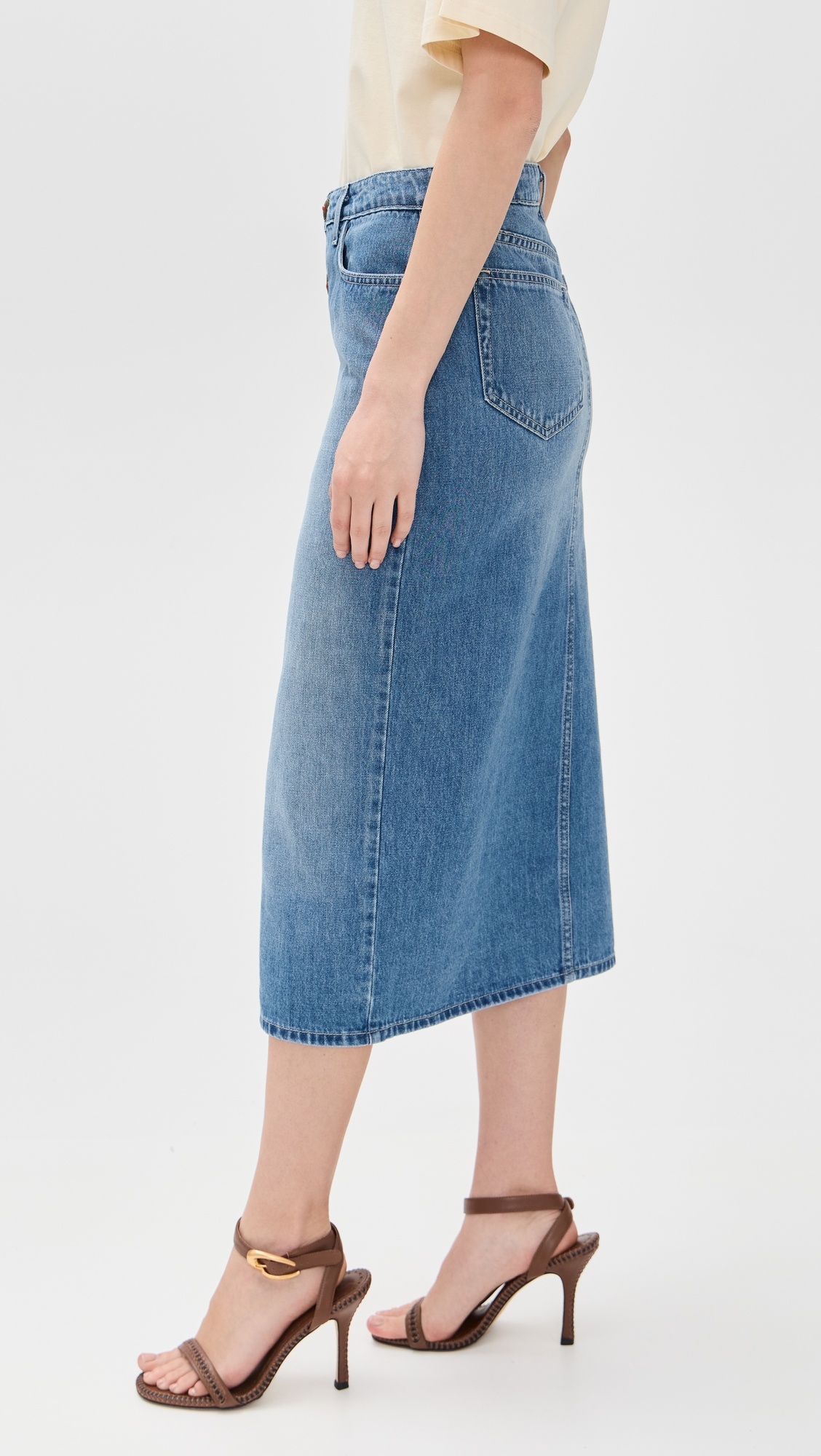 Kathleen Button Front Midi Skirt - 3