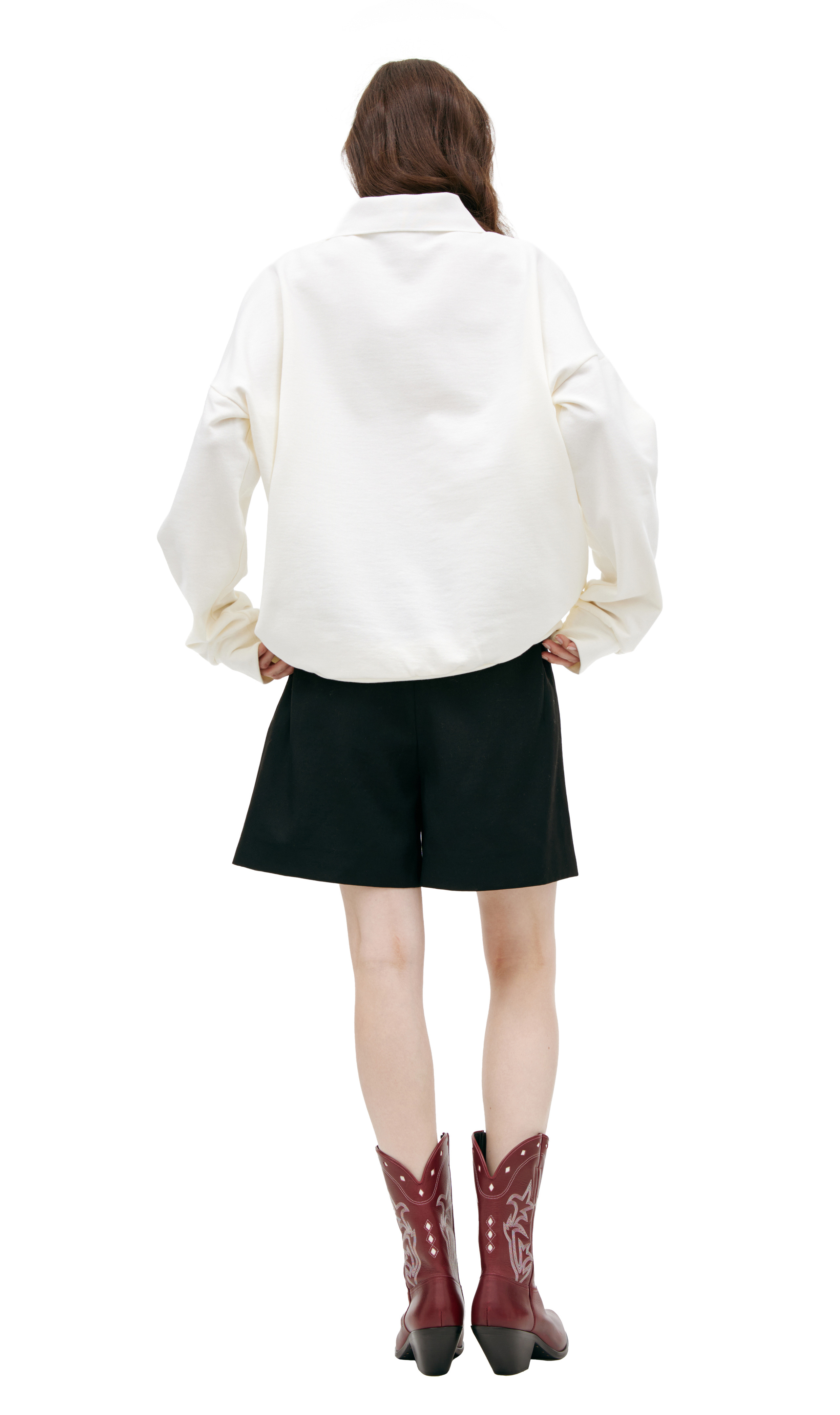 WHITE BUTTON-DOWN POLO SHIRT - 3