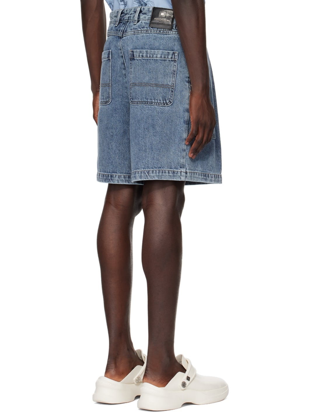Blue Faded Denim Shorts - 3