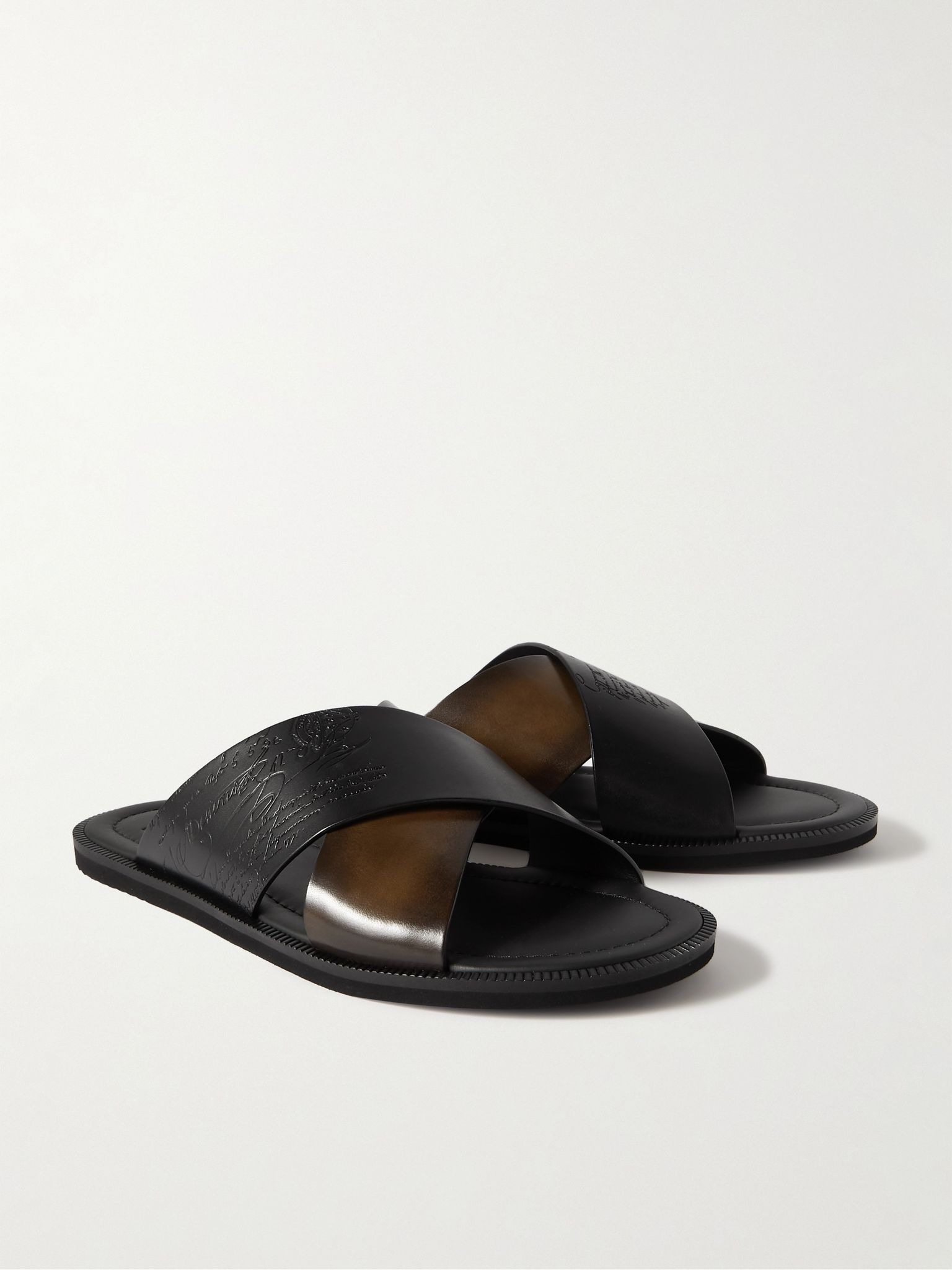 Sifnos Scritto Venezia Leather Sandals Brown - 4