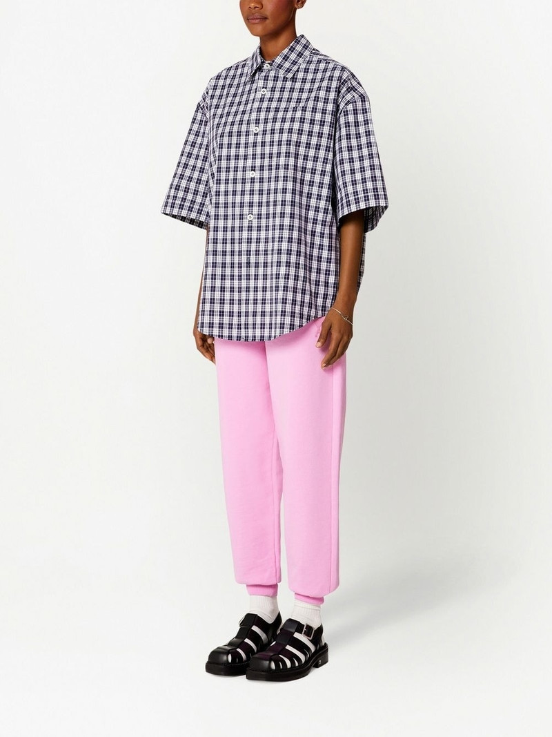 gingham-pattern short-sleeved shirt 3