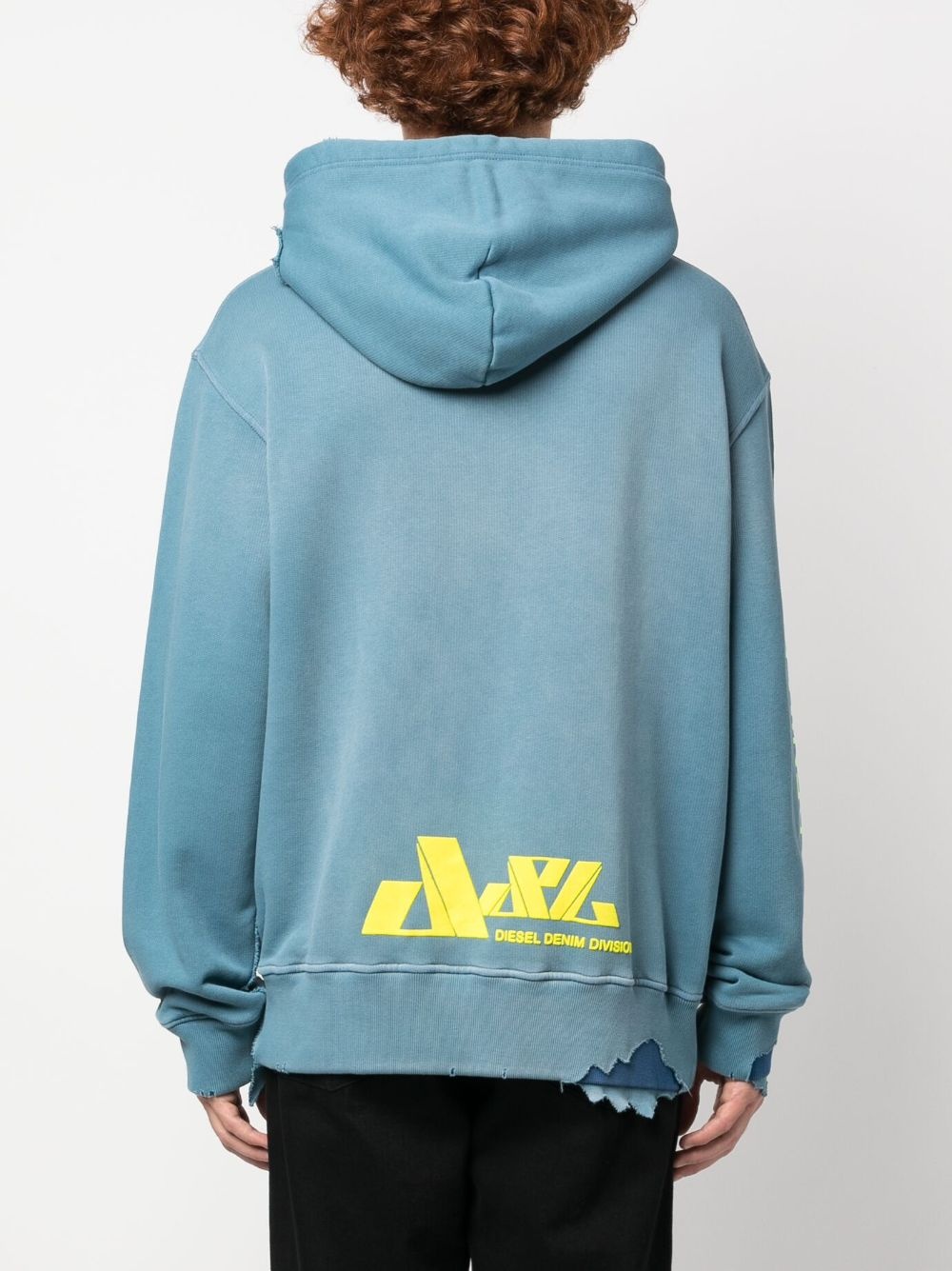 logo-print cotton hoodie - 4