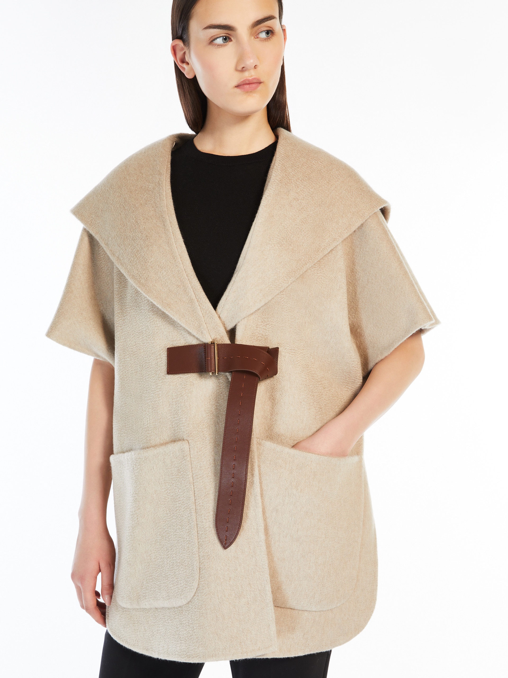 DORICO Sable-look cashmere cape - 5