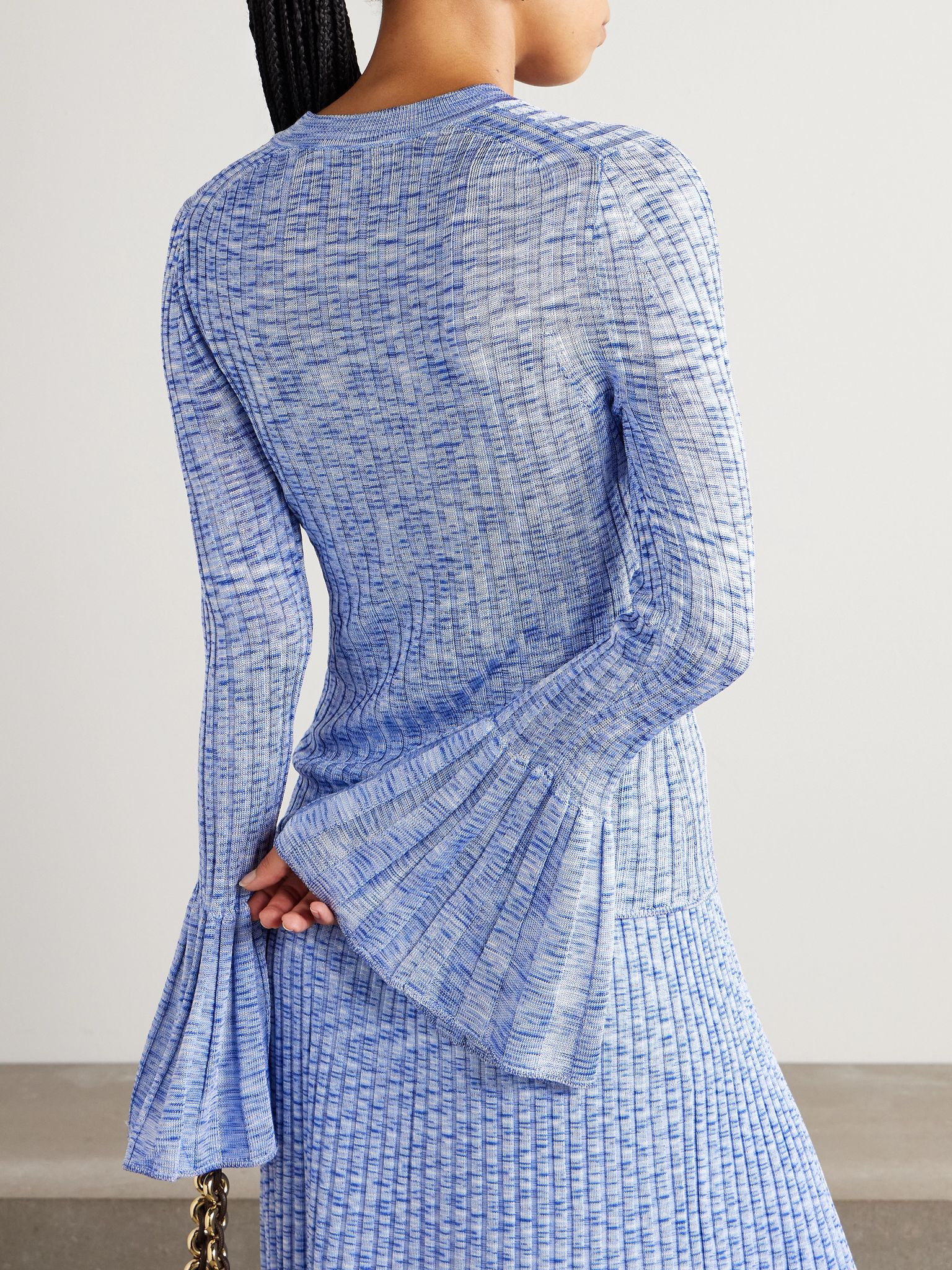 Mouline ribbed-knit sweater Blue - 3