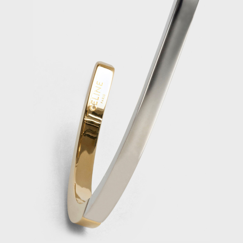 SIMPLE FORMS SILVER BRACELET IN BRASS WITH RHODIUM AND GOLD FINISH 4