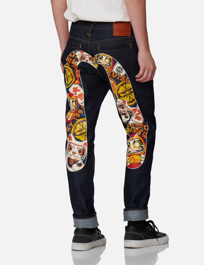 EVISU SQUAD DAICOCK PRINT CARROT-FIT JEANS #2017 7