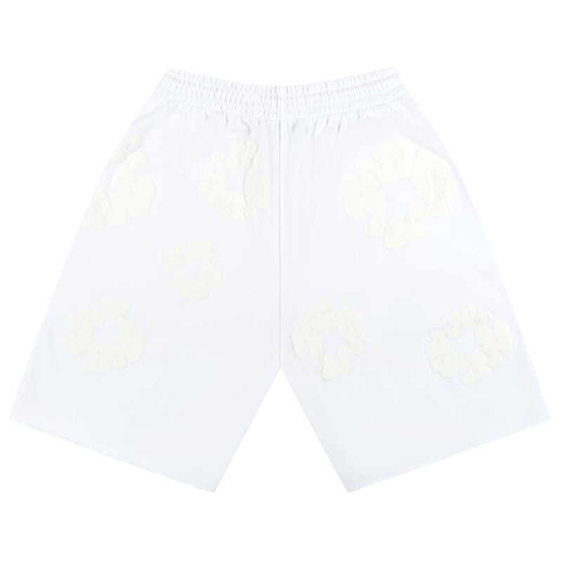 DENIM TEARS Denim Tears Mono Cotton Wreath Shorts 'White' outlook