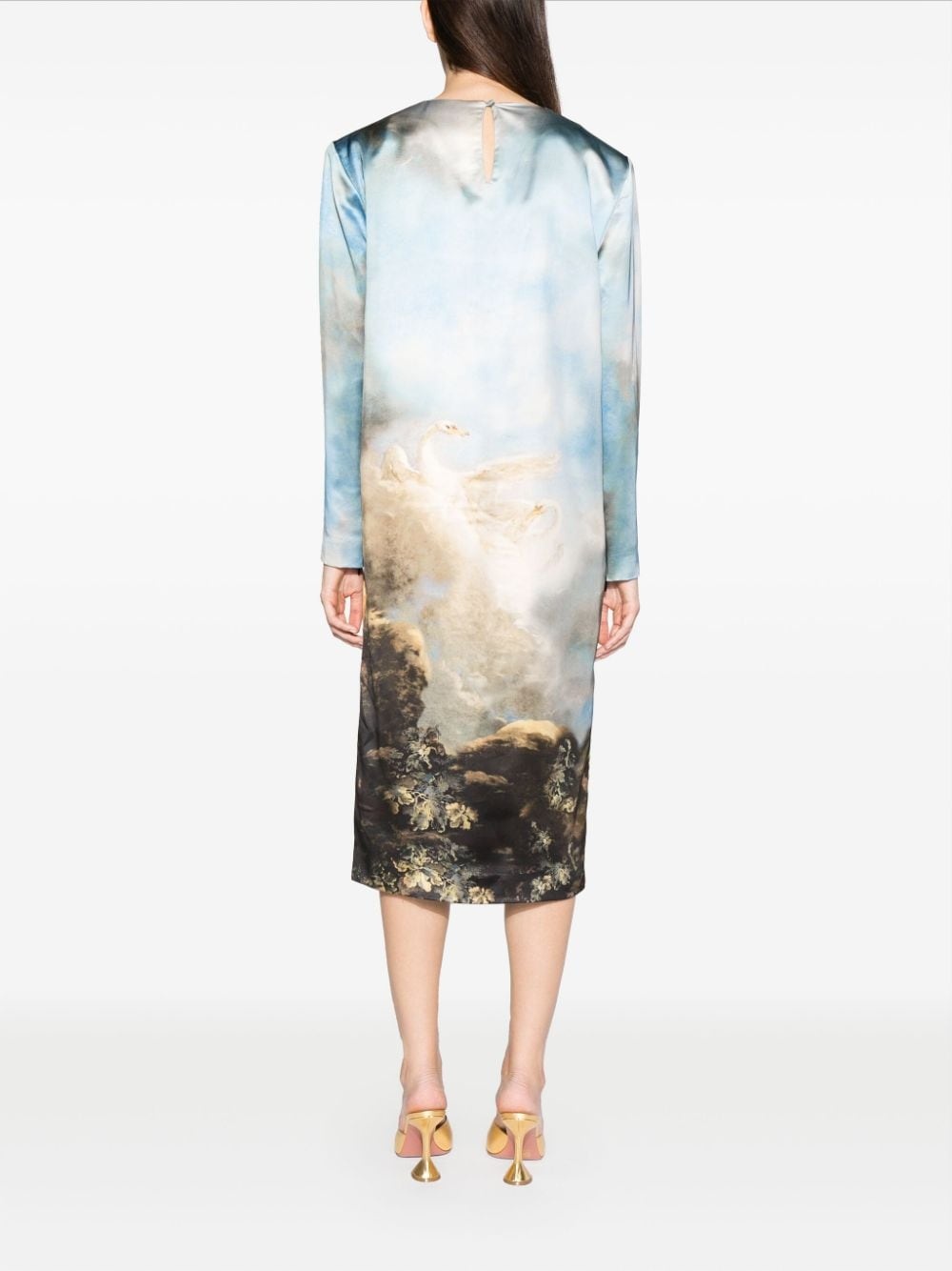 graphic-print mid-length dress - 4