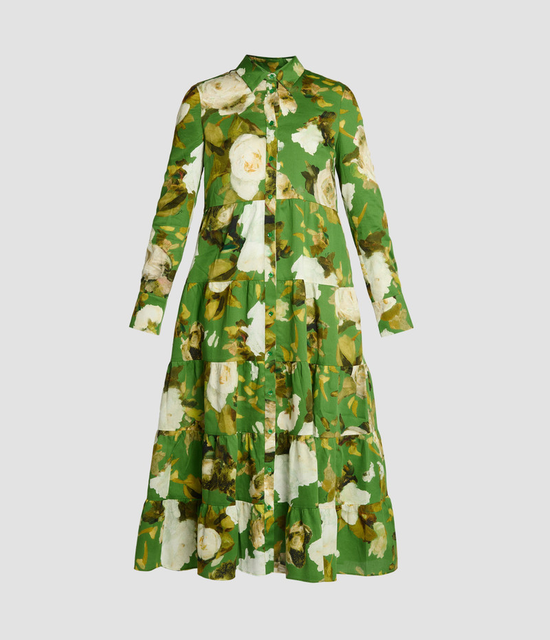 Erdem TIERED LONG SLEEVE SHIRT DRESS outlook