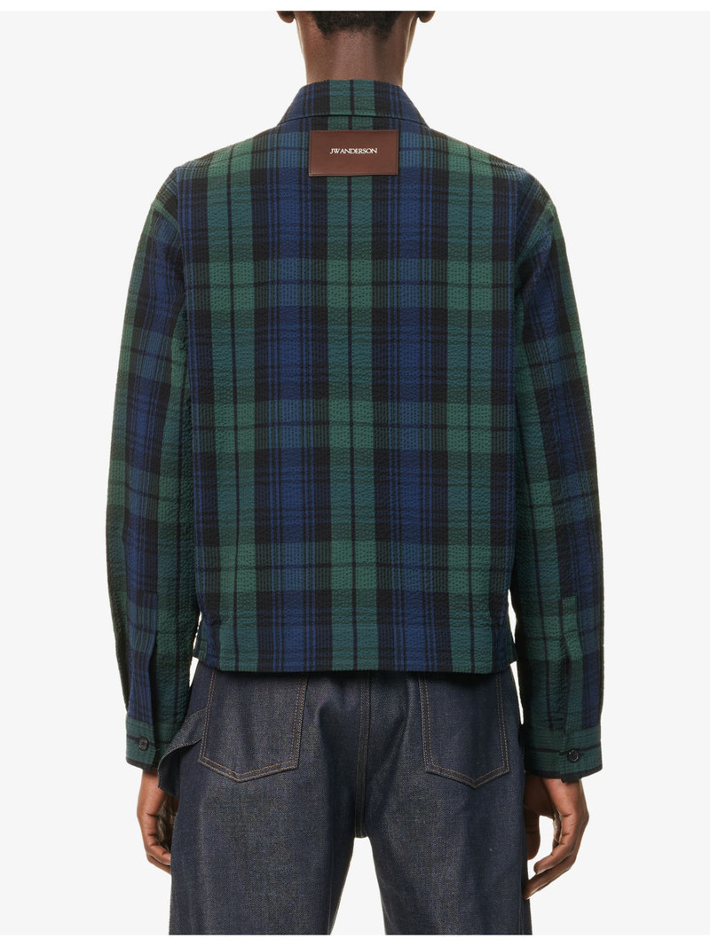 Front-Zip Check Cotton Shirt 4