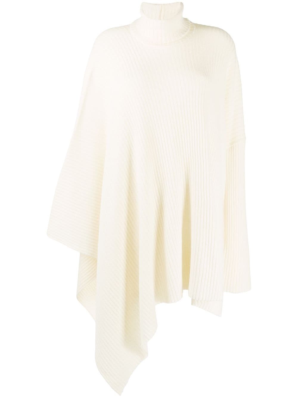 ribbed-knit draped jumper - 1