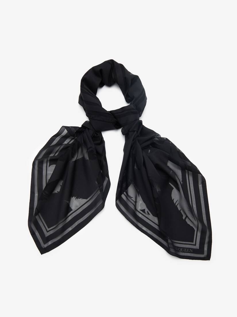 Women's Feather Shawl in Black - 2