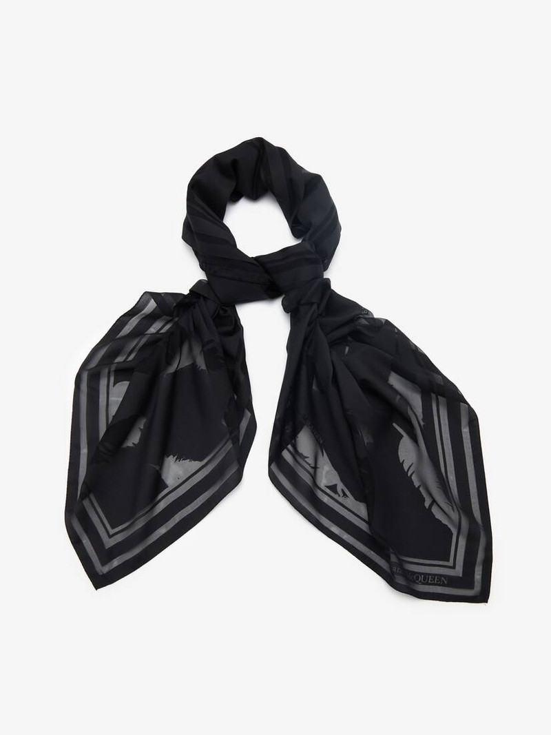 Alexander McQueen Women's Feather Shawl in Black outlook