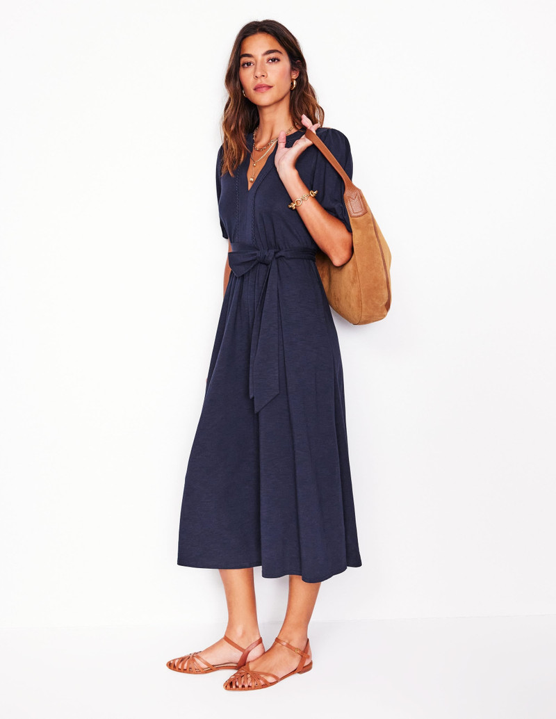 Sofia Trim Jersey Midi Dress-Navy 5