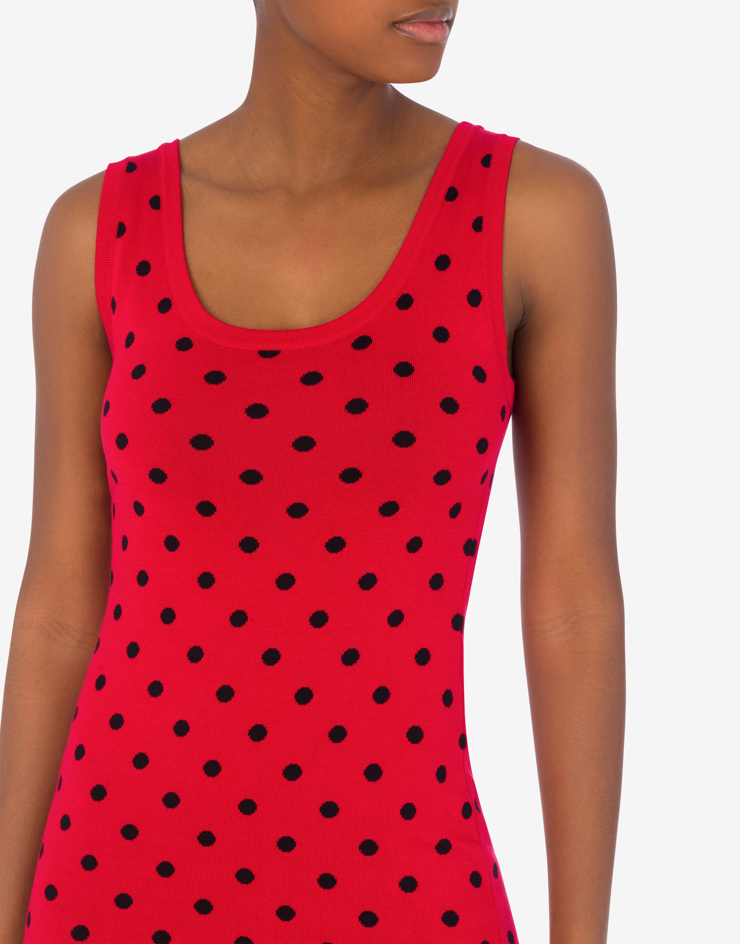 ALLOVER POLKA DOTS KNITTED DRESS - 4