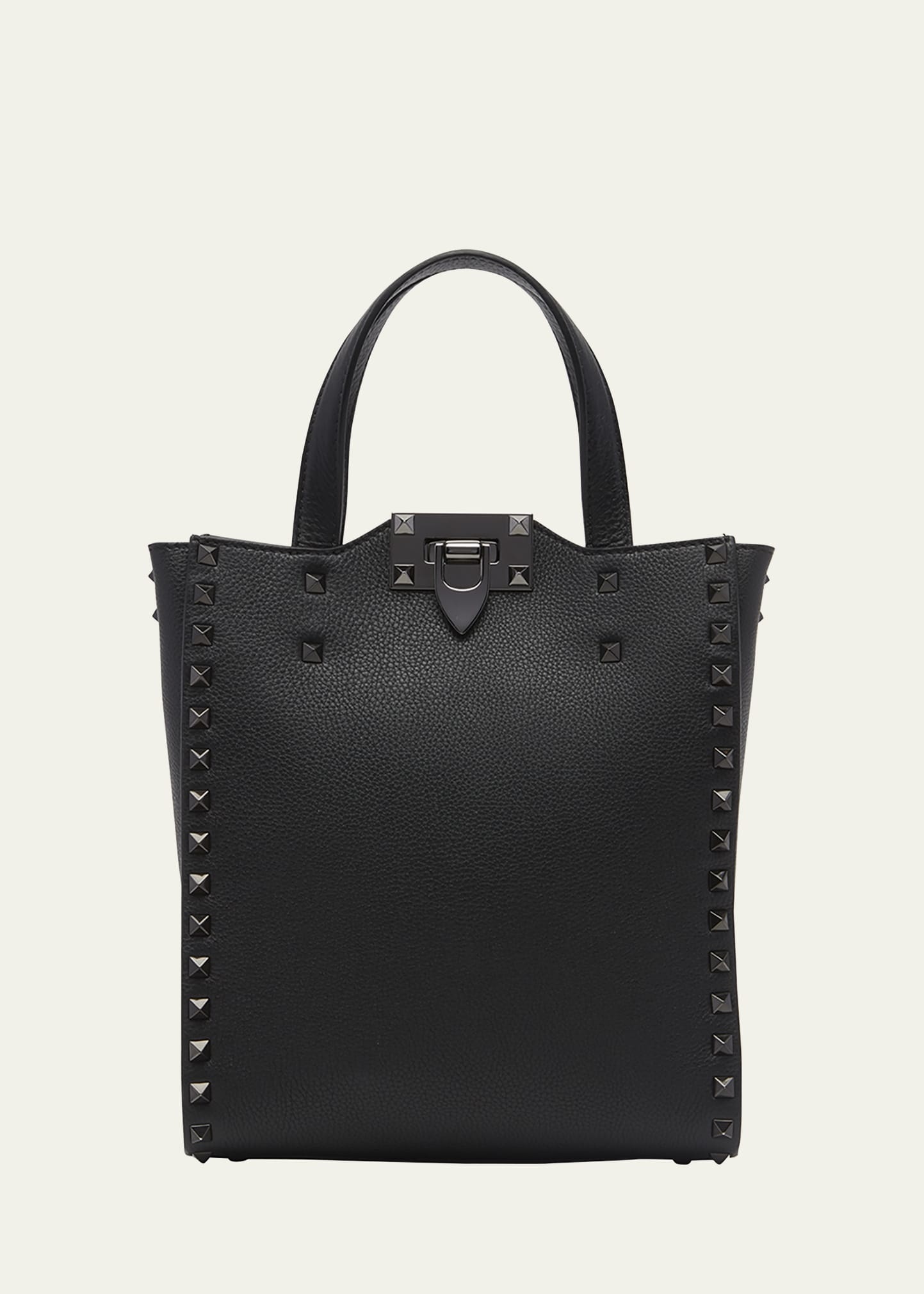 Men's Rockstud Small Leather Tote Bag - 1