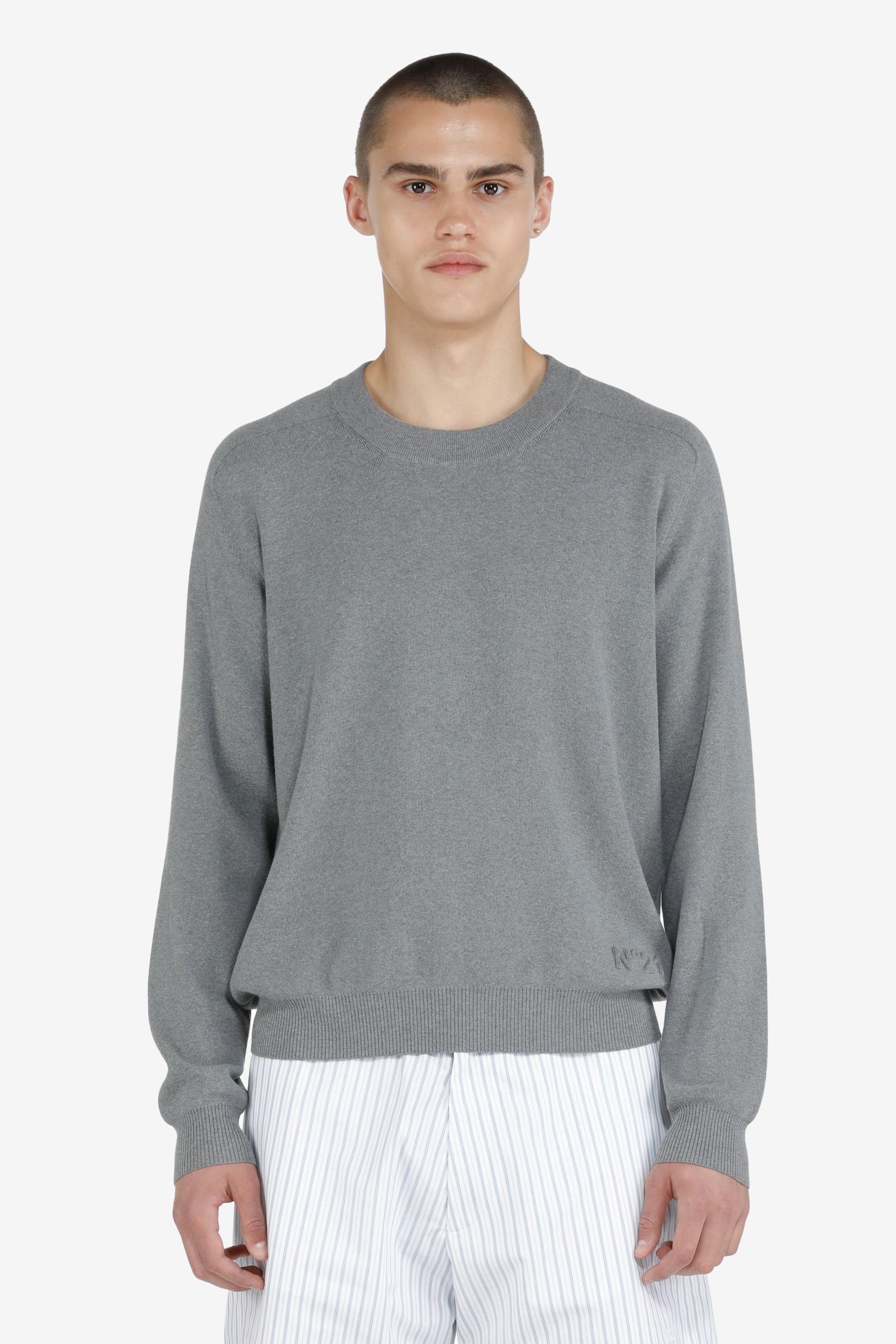 LOGO-EMBOSSED COTTON SWEATER - 1