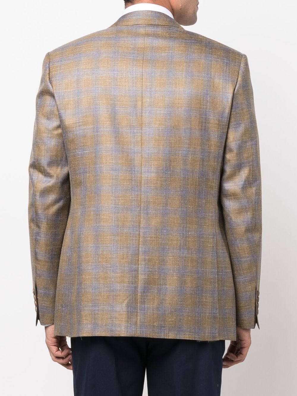 check-print single-breasted blazer - 4