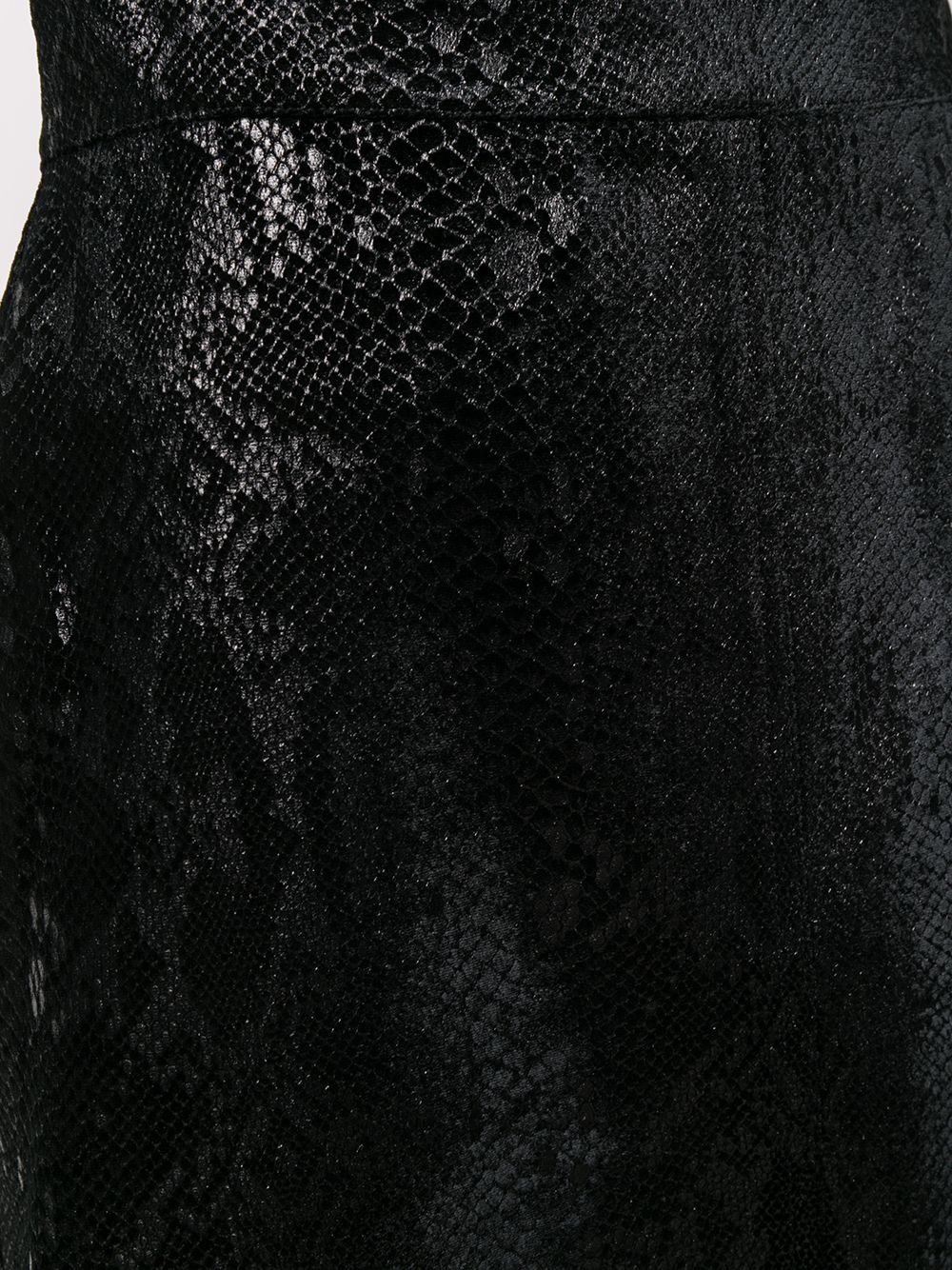 snakeskin-effect midi skirt - 5