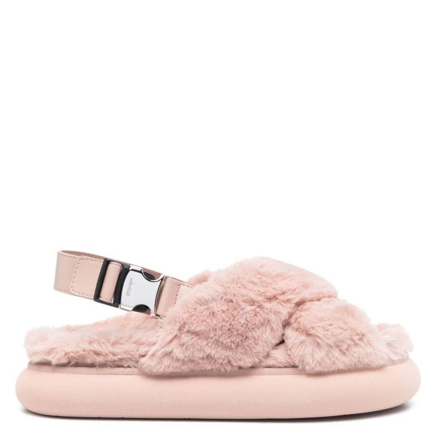Moncler Solarisse Faux Fur Slingback Flat Sandals - 1