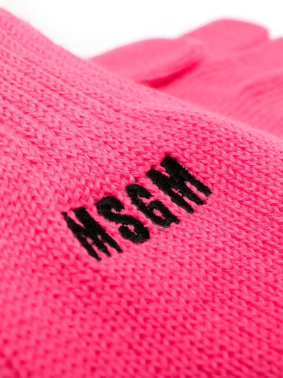 MSGM logo-embroidered knitted gloves outlook