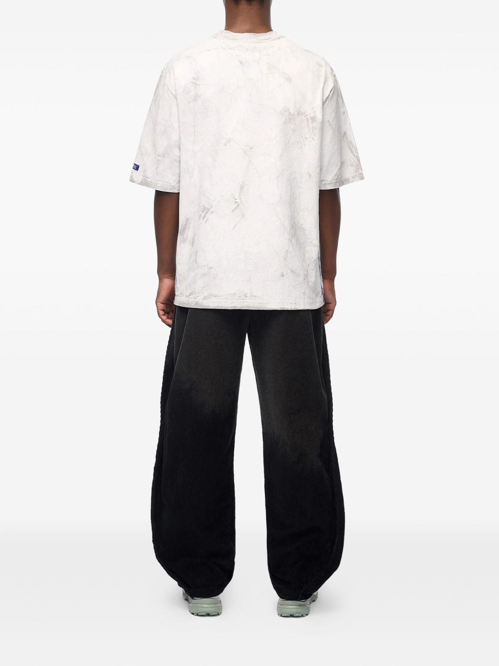 marble-effect cotton T-shirt - 3