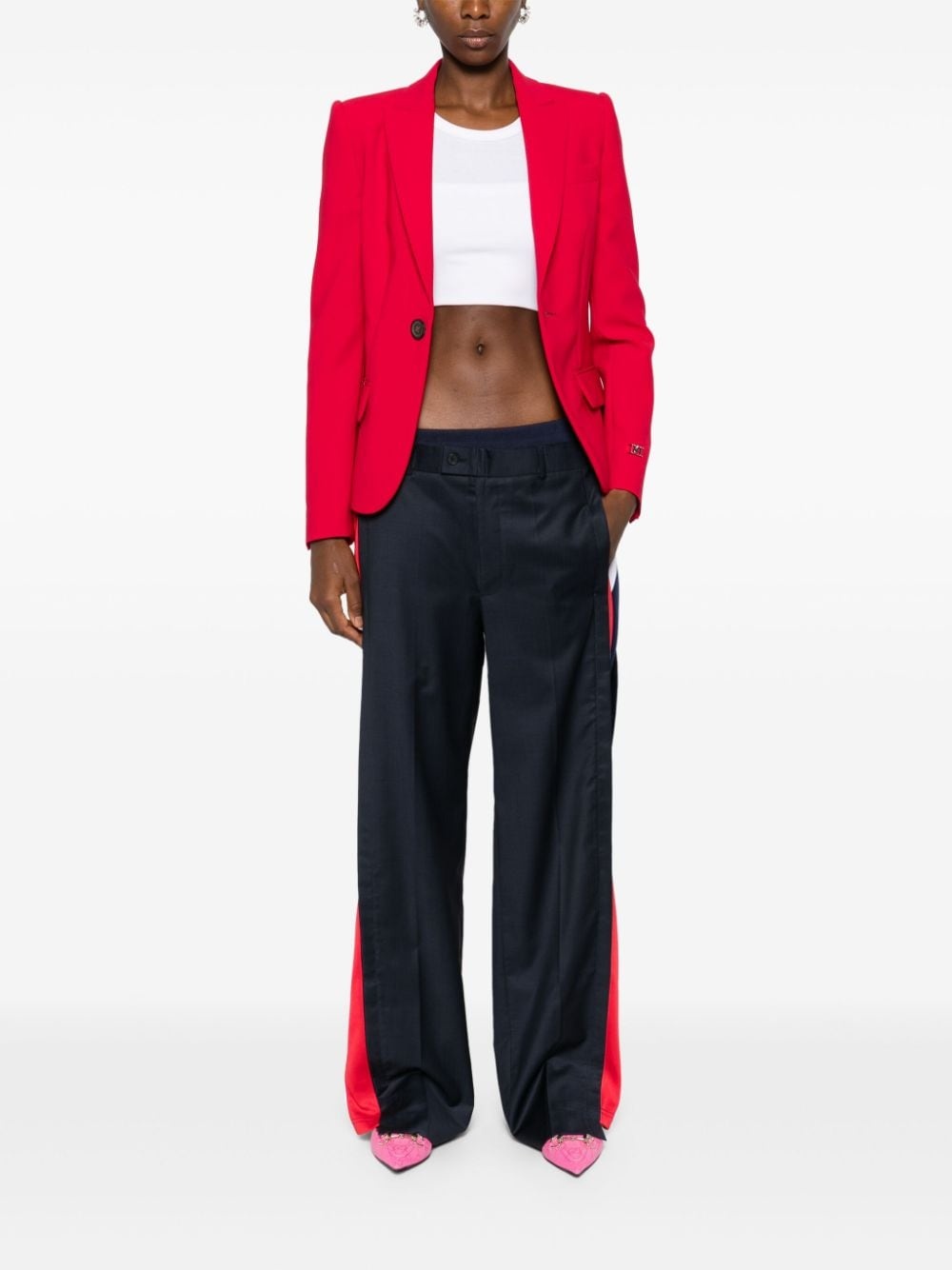 logo-plaque single-breasted blazer - 2