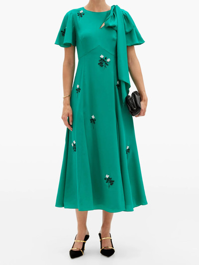 Erdem Kirstie floral-beaded bias-cut silk dress outlook