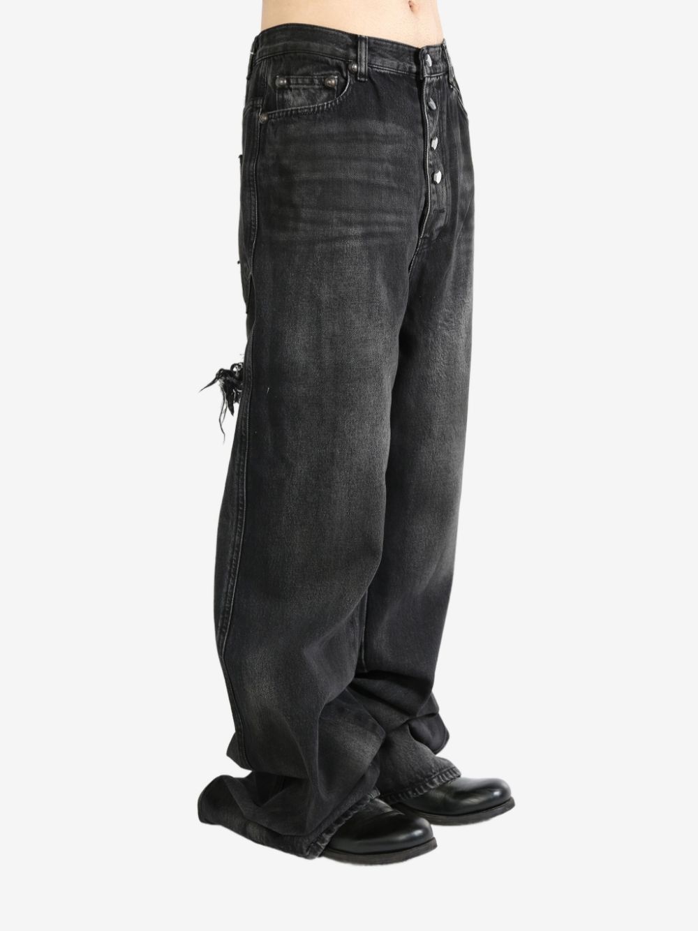 distressed wide-leg jeans - 2