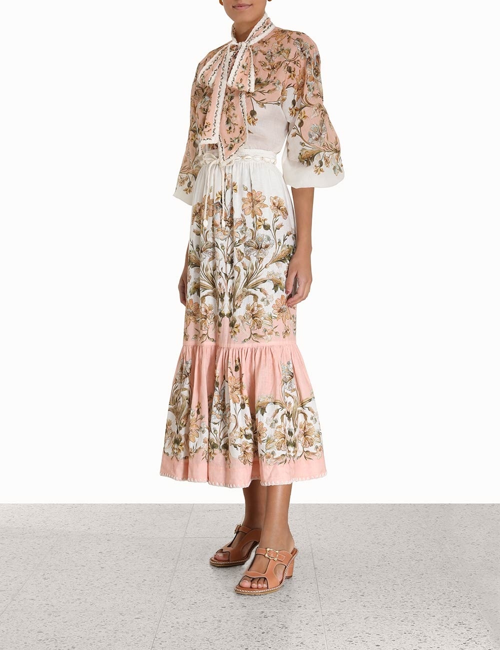 CHINTZ TIERED MIDI SKIRT - 2
