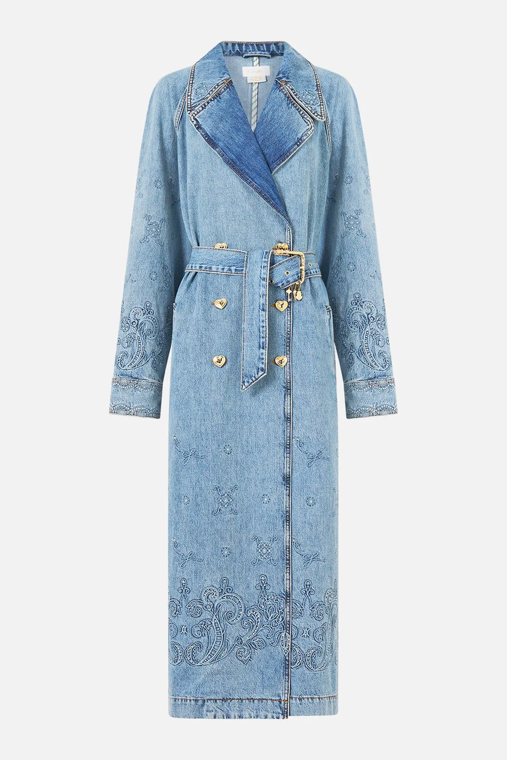 TUCKED SHOULDER COAT DENIM - 1
