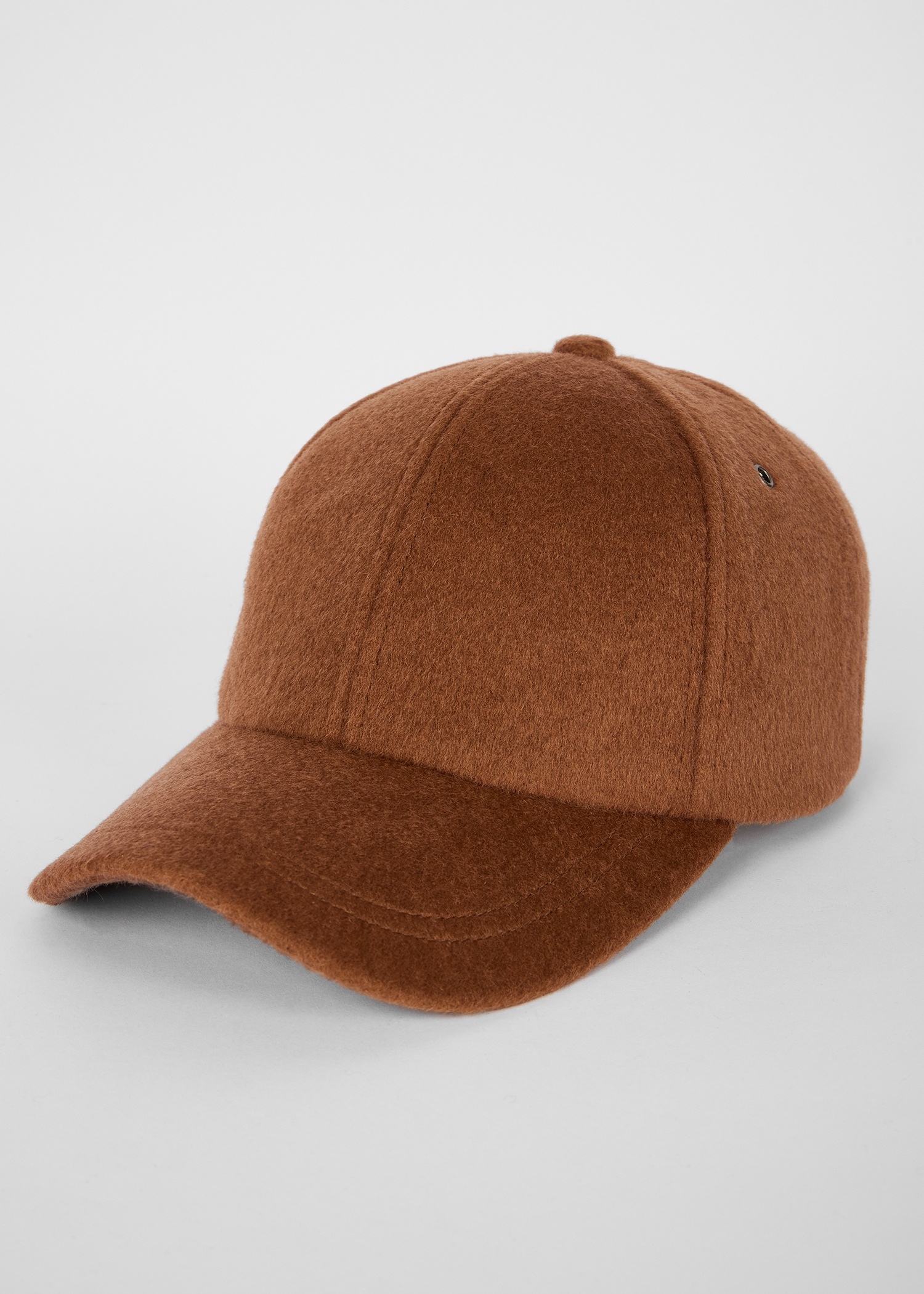 Brown 'Signature Stripe' Trim Wool Cap - 2