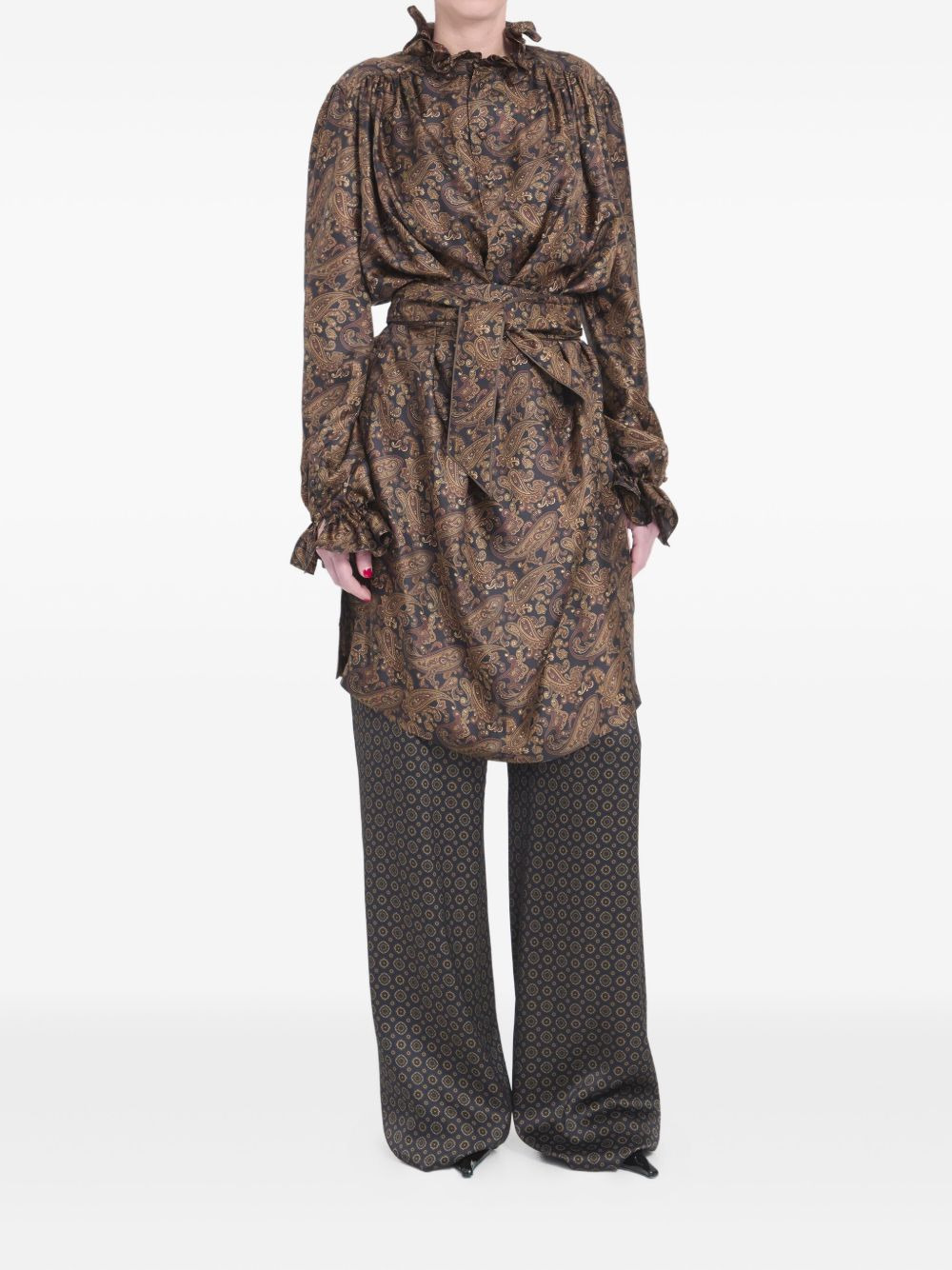 paisley-print dress - 2