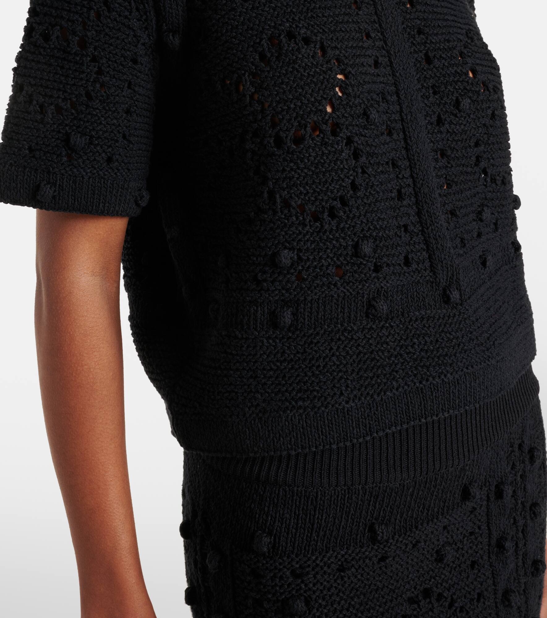 Bohemian Mood open-knit cotton-blend top - 5