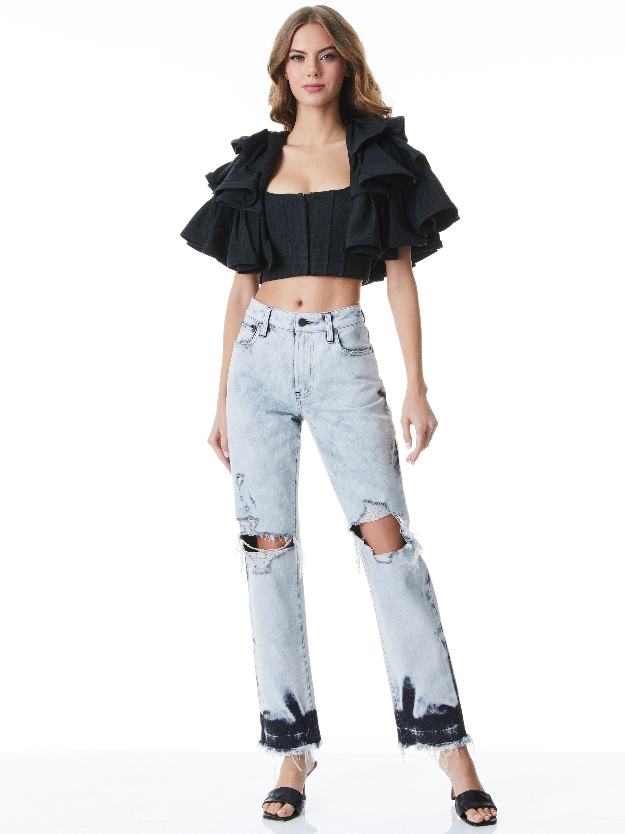 ALY TIERED RUFFLE CAPELET - 4
