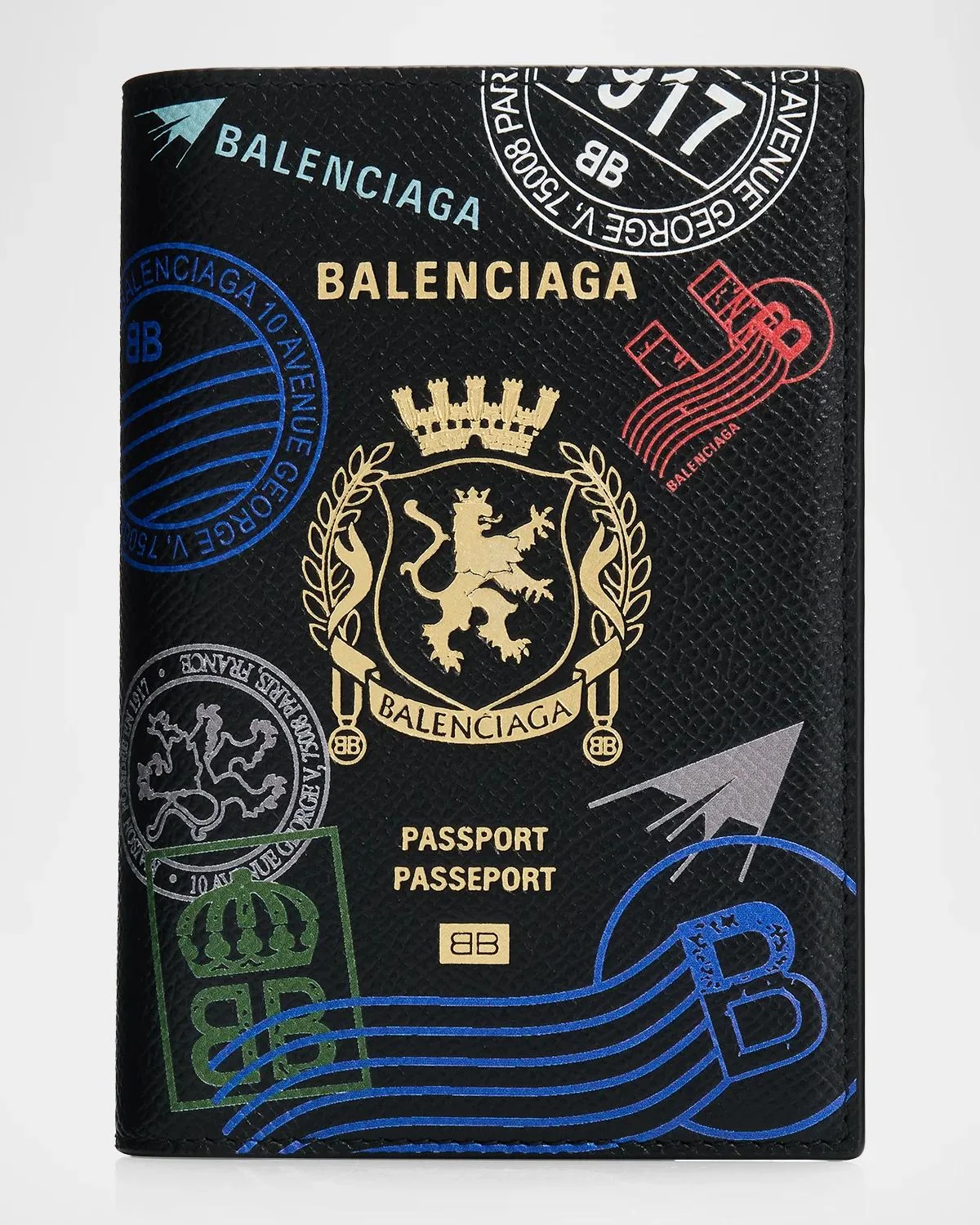 Men's Stamp Leather Passport Holder - 1