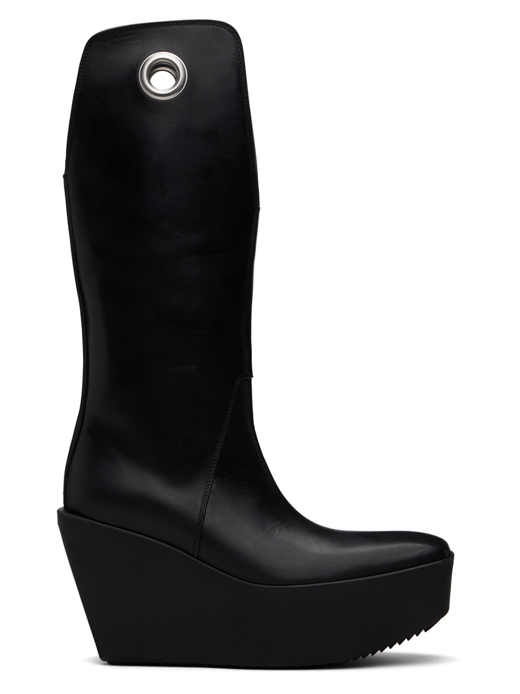 Black Sliver Platform Kowboy Boots - 1